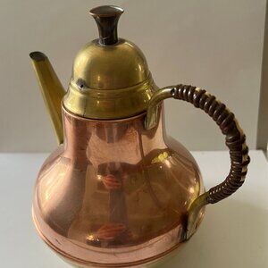 Vintage copper and brass teapot from Holland